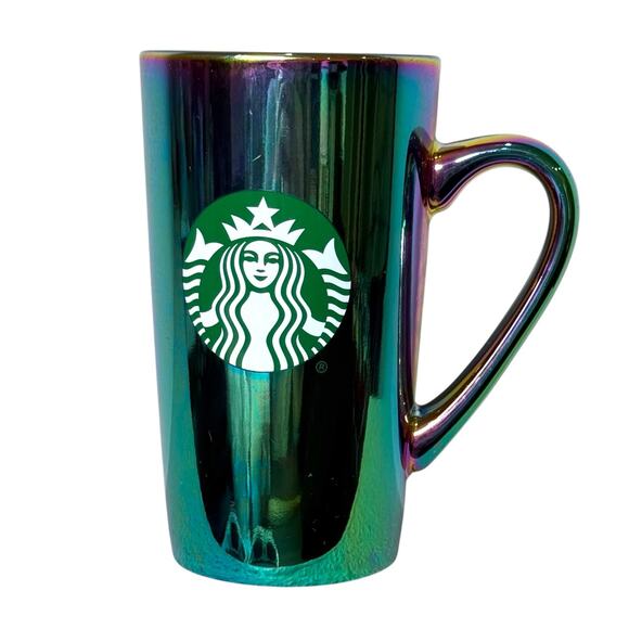 Starbucks Iridescent Oil Slick Mug Holiday 2022 Mermaid 16oz Rainbow Holographic - Picture 1 of 10